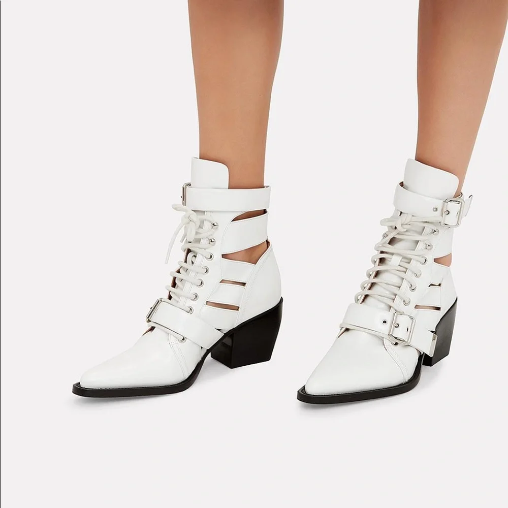 - Chloe Rylee leather cut out boots - Picture 1 of 10